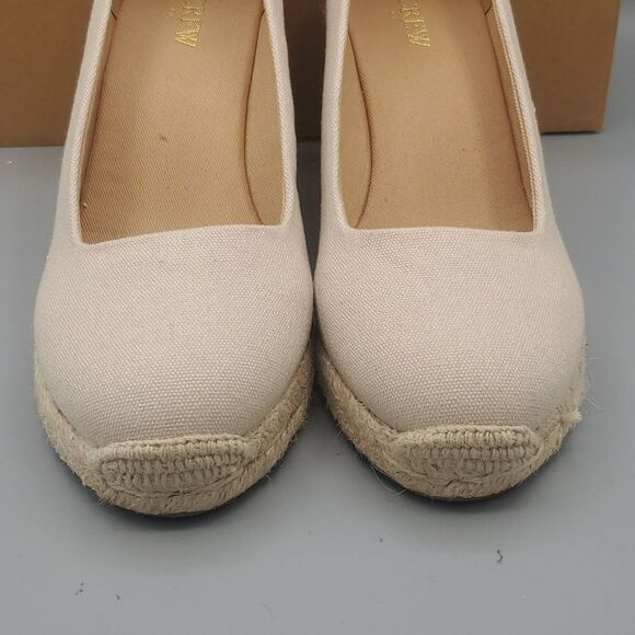 JCrew MWT Espadrille Beige Canva Seville Wedge heel Height 3.5" Size 8 - Picture 5 of 8